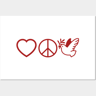 LOVE,PEACE,FREEDOM Posters and Art